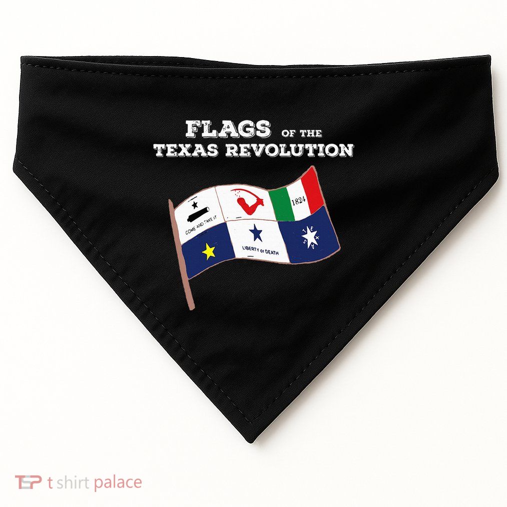 Flags Of The Texas Revolution History USA-Made Doggie Bandana