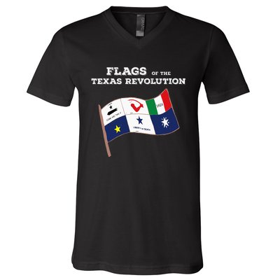 Flags Of The Texas Revolution History V-Neck T-Shirt