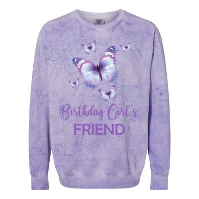 Friend Of The Birthday Butterfly Family 1st Birthday Meaningful Gift Colorblast Crewneck Sweatshirt