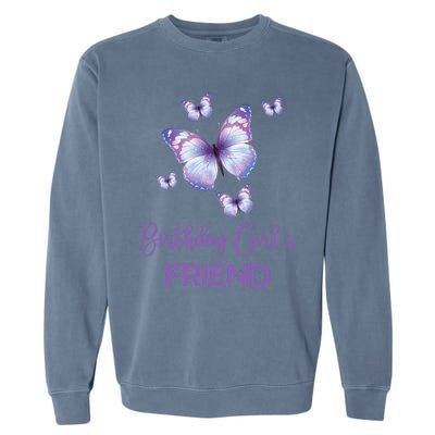 Friend Of The Birthday Butterfly Family 1st Birthday Meaningful Gift Garment-Dyed Sweatshirt