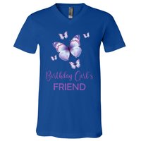 Friend Of The Birthday Butterfly Family 1st Birthday Meaningful Gift V-Neck T-Shirt