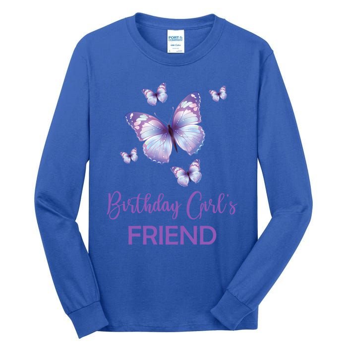 Friend Of The Birthday Butterfly Family 1st Birthday Meaningful Gift Tall Long Sleeve T-Shirt