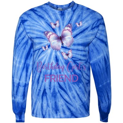 Friend Of The Birthday Butterfly Family 1st Birthday Meaningful Gift Tie-Dye Long Sleeve Shirt