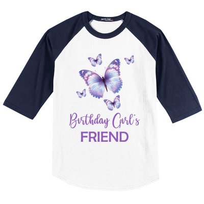 Friend Of The Birthday Butterfly Family 1st Birthday Meaningful Gift Baseball Sleeve Shirt