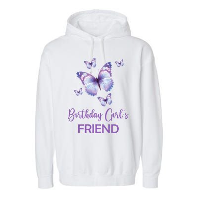 Friend Of The Birthday Butterfly Family 1st Birthday Meaningful Gift Garment-Dyed Fleece Hoodie