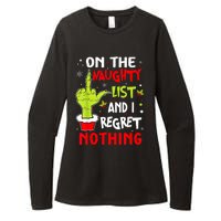 Funny On The List Of Naughty And I Regret Nothing Christmas Womens CVC Long Sleeve Shirt