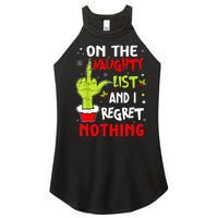 Funny On The List Of Naughty And I Regret Nothing Christmas Women's Perfect Tri Rocker Tank