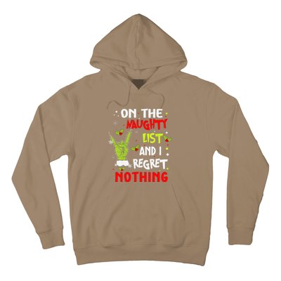 Funny On The List Of Naughty And I Regret Nothing Christmas Hoodie