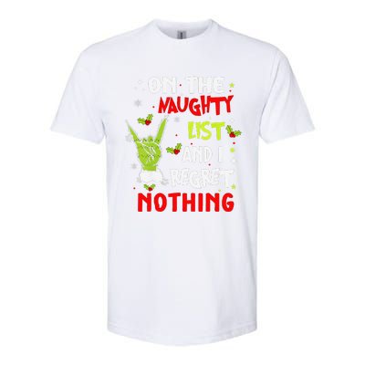 Funny On The List Of Naughty And I Regret Nothing Christmas Softstyle CVC T-Shirt