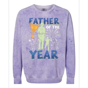 Father Of The Year Papa Dad Daddy Husband Poppa Stepdad Gift Colorblast Crewneck Sweatshirt