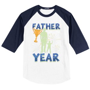 Father Of The Year Papa Dad Daddy Husband Poppa Stepdad Gift Baseball Sleeve Shirt