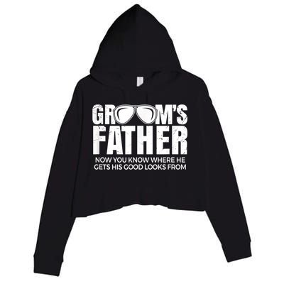 Father Of The Groom Crop Fleece Hoodie
