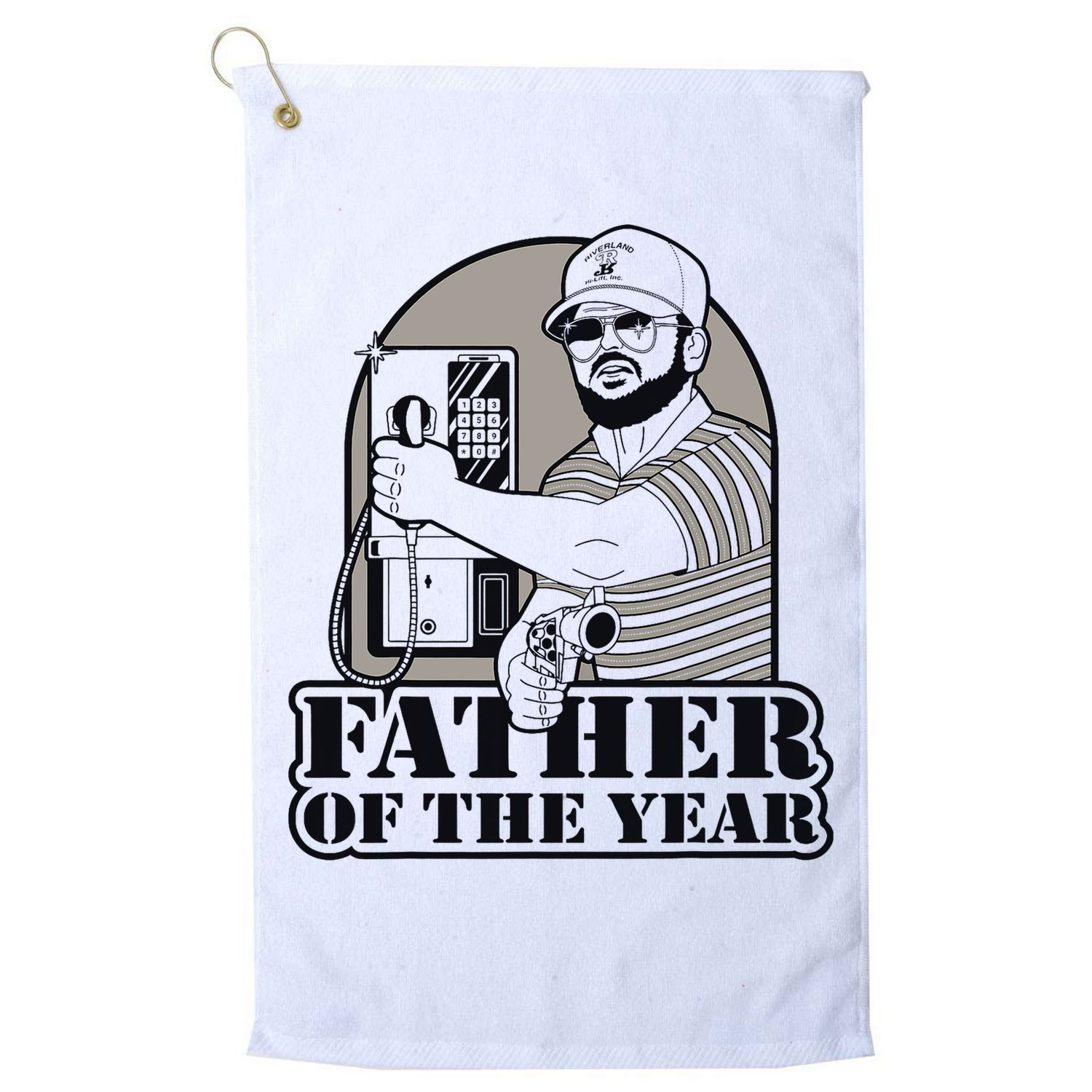 Father Of The Year Gary Plauche Fathers Day Vintage Golf Towel