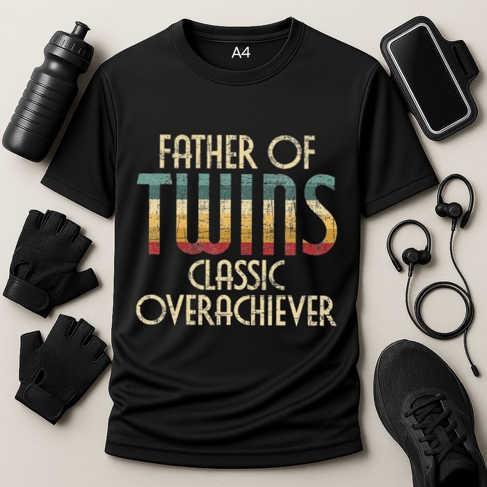 Father Of Twins Twin Dad New Dad Of Twins Cooling Performance Crew T-Shirt