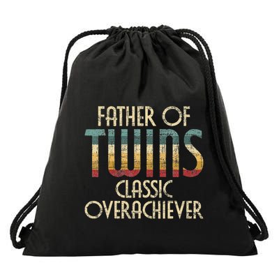 Father Of Twins Twin Dad New Dad Of Twins Drawstring Bag