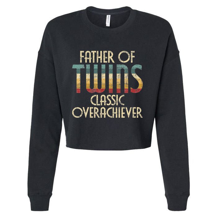 Father Of Twins Twin Dad New Dad Of Twins Cropped Pullover Crew