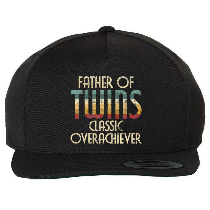 Father Of Twins Twin Dad New Dad Of Twins Wool Snapback Cap