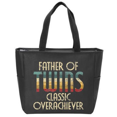 Father Of Twins Twin Dad New Dad Of Twins Zip Tote Bag