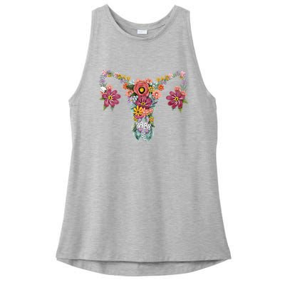 Floral Ovary Uterus Women's Rights Feminist Gift Ladies PosiCharge Tri-Blend Wicking Tank