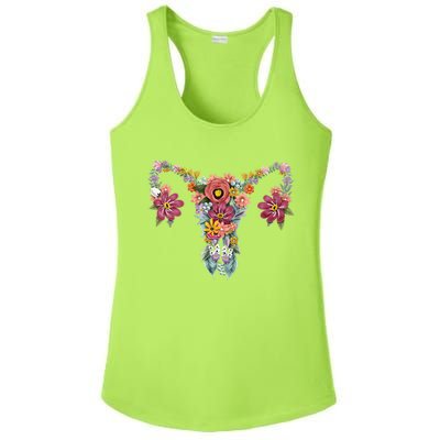 Floral Ovary Uterus Women's Rights Feminist Gift Ladies PosiCharge Competitor Racerback Tank