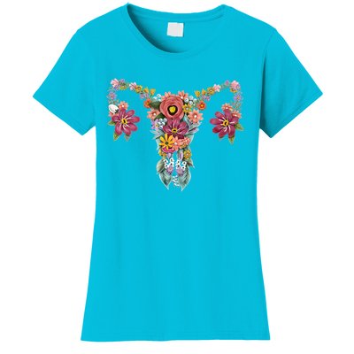 Floral Ovary Uterus Women's Rights Feminist Gift Women's T-Shirt