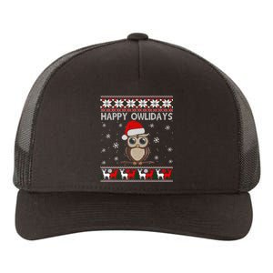 Funny Owl Ugly Christmas Sweaters Happy Owlidays Yupoong Adult 5-Panel Trucker Hat