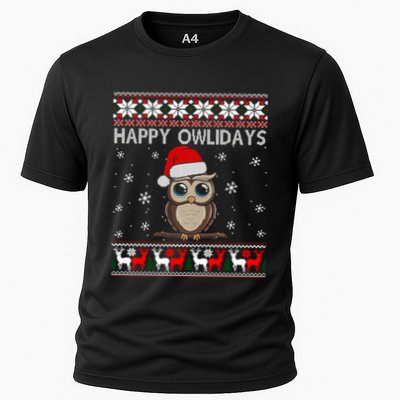 Funny Owl Ugly Christmas Sweaters Happy Owlidays Performance Shirt