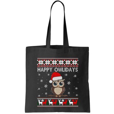 Funny Owl Ugly Christmas Sweaters Happy Owlidays Bag