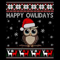 Funny Owl Ugly Christmas Sweaters Happy Owlidays Magnet