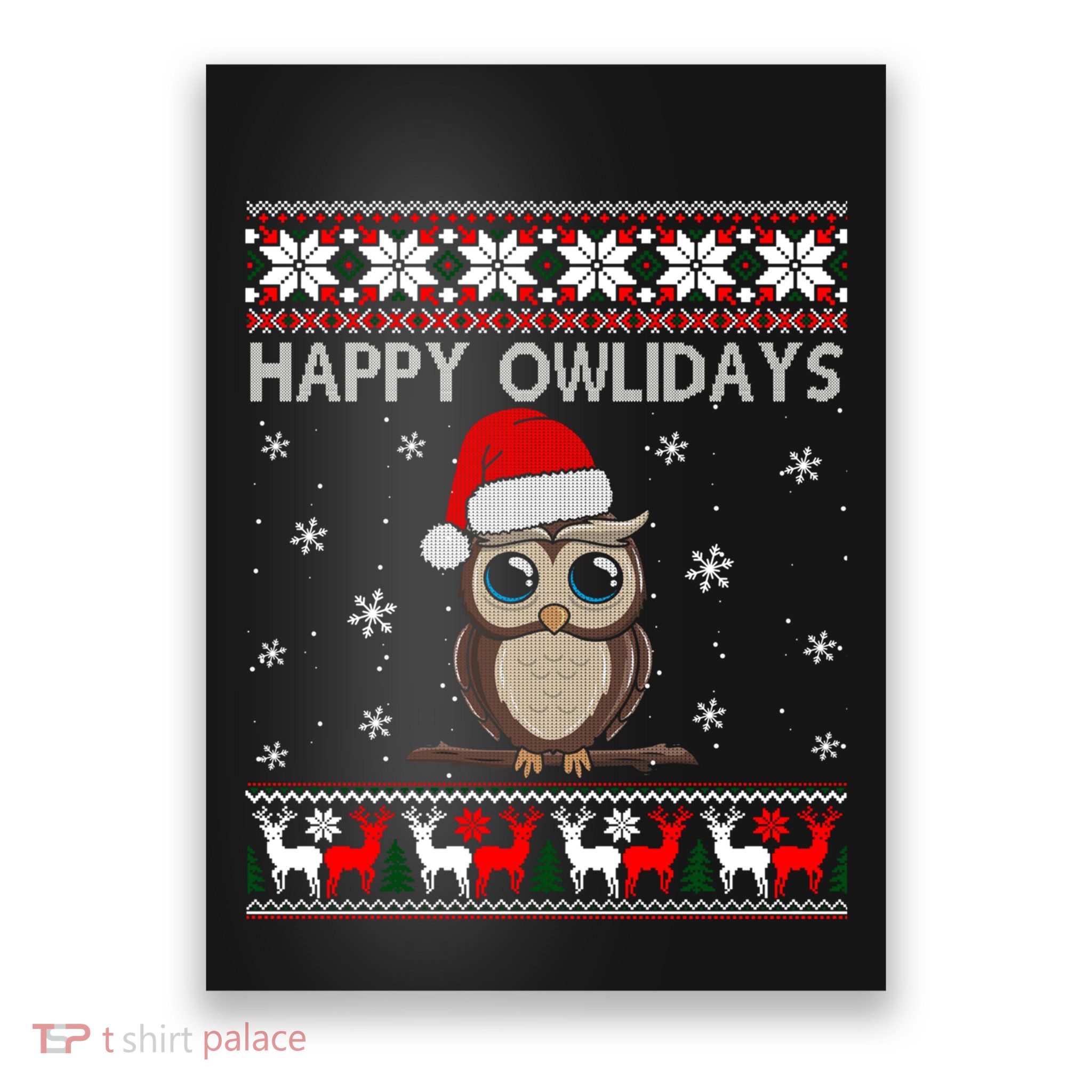 Funny Owl Ugly Christmas Sweaters Happy Owlidays Poster