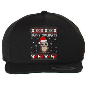 Funny Owl Ugly Christmas Sweaters Happy Owlidays Wool Snapback Cap