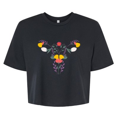 Floral Ovary Uterus Flower Vagina Rights Feminist Bella+Canvas Jersey Crop Tee