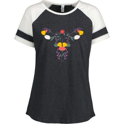 Floral Ovary Uterus Flower Vagina Rights Feminist Enza Ladies Jersey Colorblock Tee