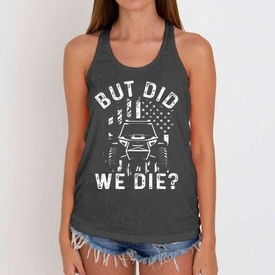 Funny Offroading Utv Offroad Off Road Vehicle Rock Crawling Women's Knotted Racerback Tank