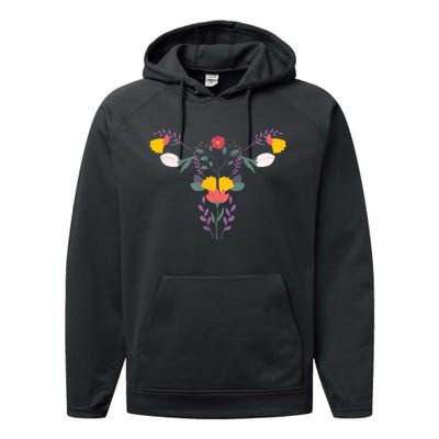 Floral Ovary Uterus Flower Vagina Women Rights Feminist Performance Fleece Hoodie