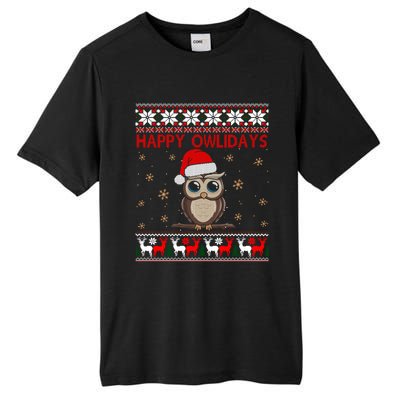 Funny Owl Ugly Christmas Gift Happy Owlidays Tall Fusion ChromaSoft Performance T-Shirt