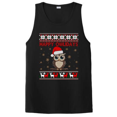 Funny Owl Ugly Christmas Gift Happy Owlidays PosiCharge Competitor Tank