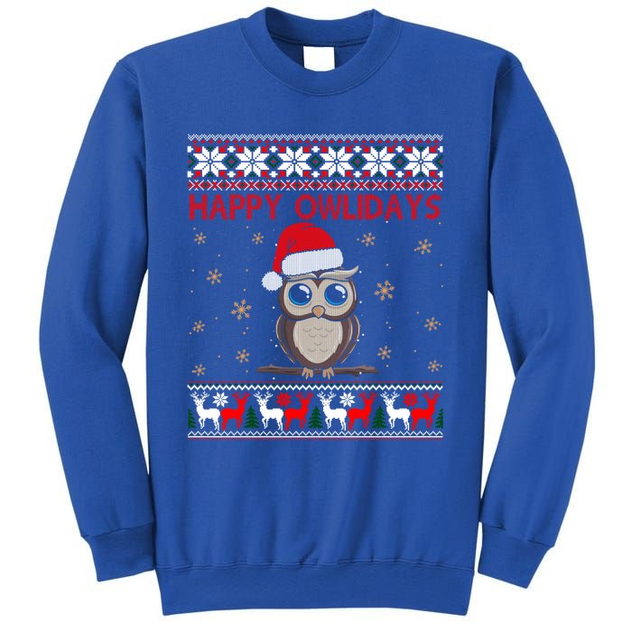 Funny Owl Ugly Christmas Gift Happy Owlidays Sweatshirt