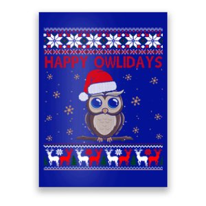 Funny Owl Ugly Christmas Gift Happy Owlidays Poster