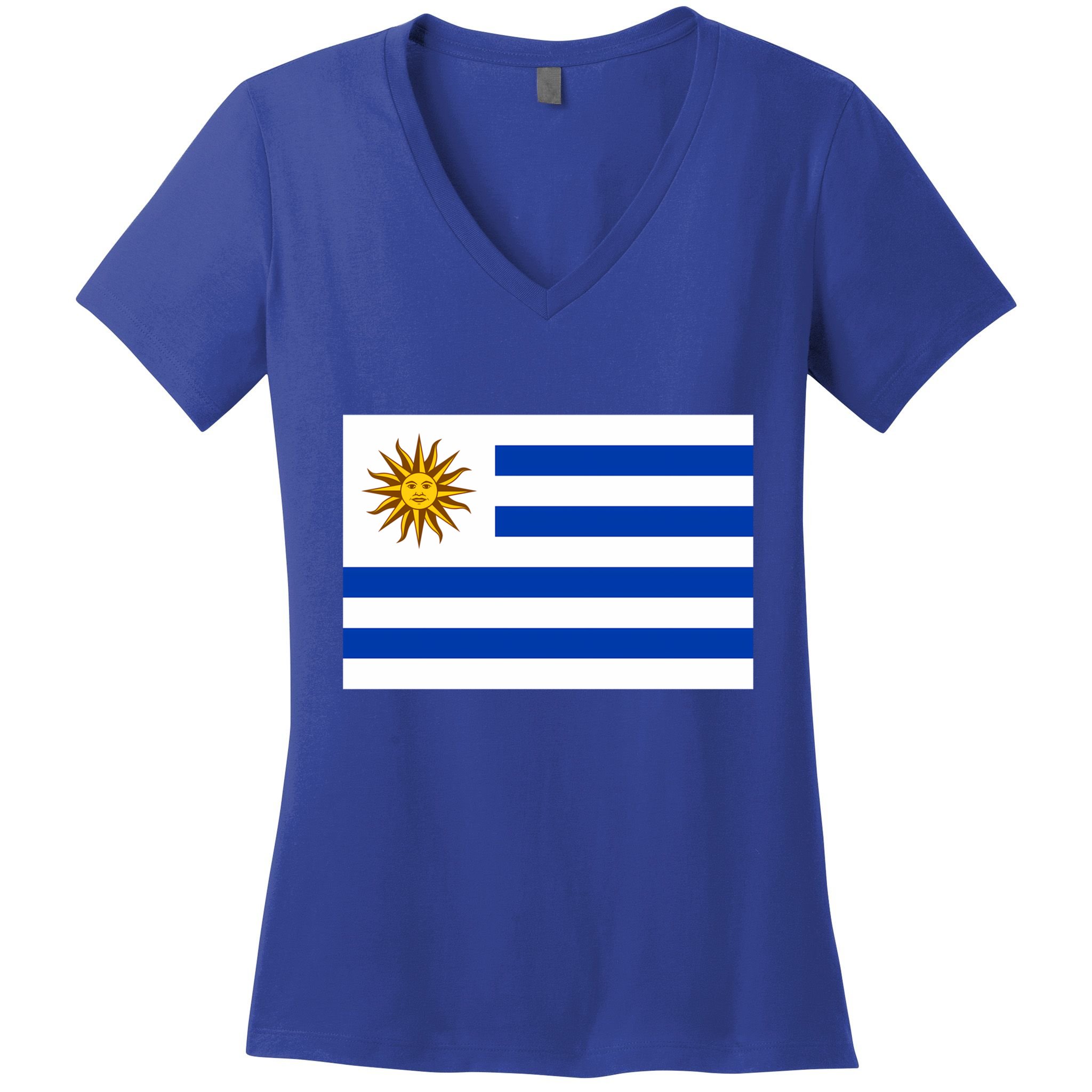 Flag Of Uruguay Proud Patriot Souvenir Patriotic National Gift Women's V-Neck T-Shirt