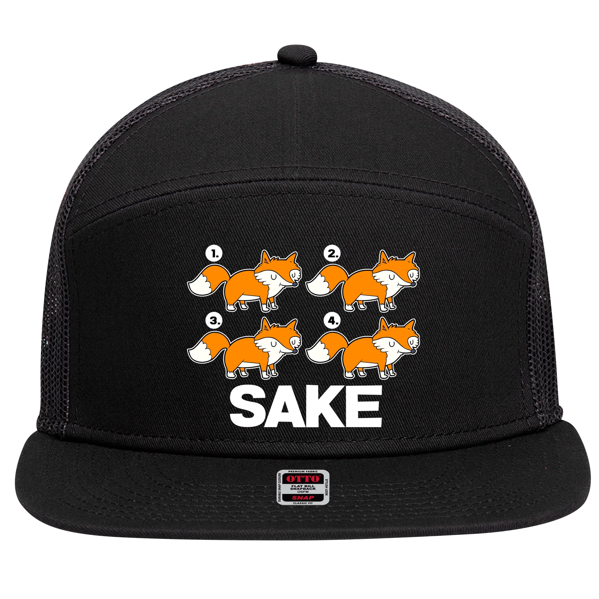Four Fox Sake 7 Panel Mesh Trucker Snapback Hat