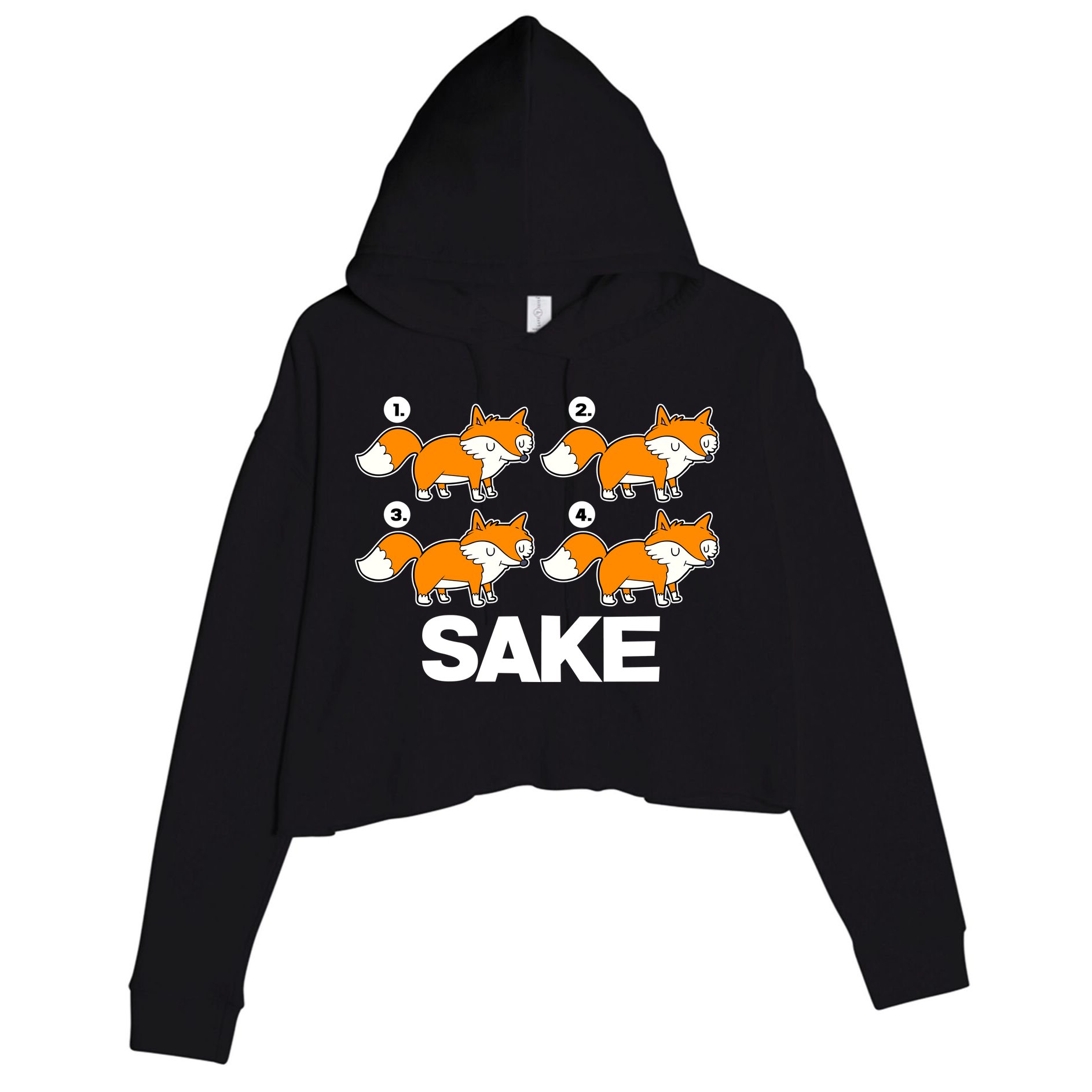 Four Fox Sake Crop Fleece Hoodie
