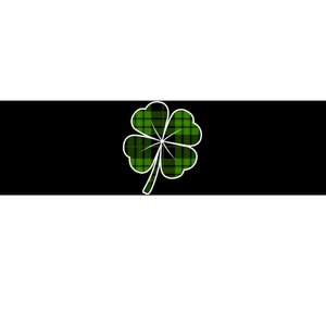 Four Leaf Clover Plaid Bumper Sticker