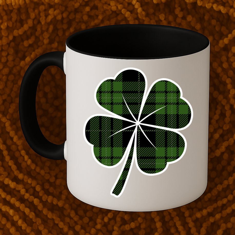 Four Leaf Clover Plaid Mug