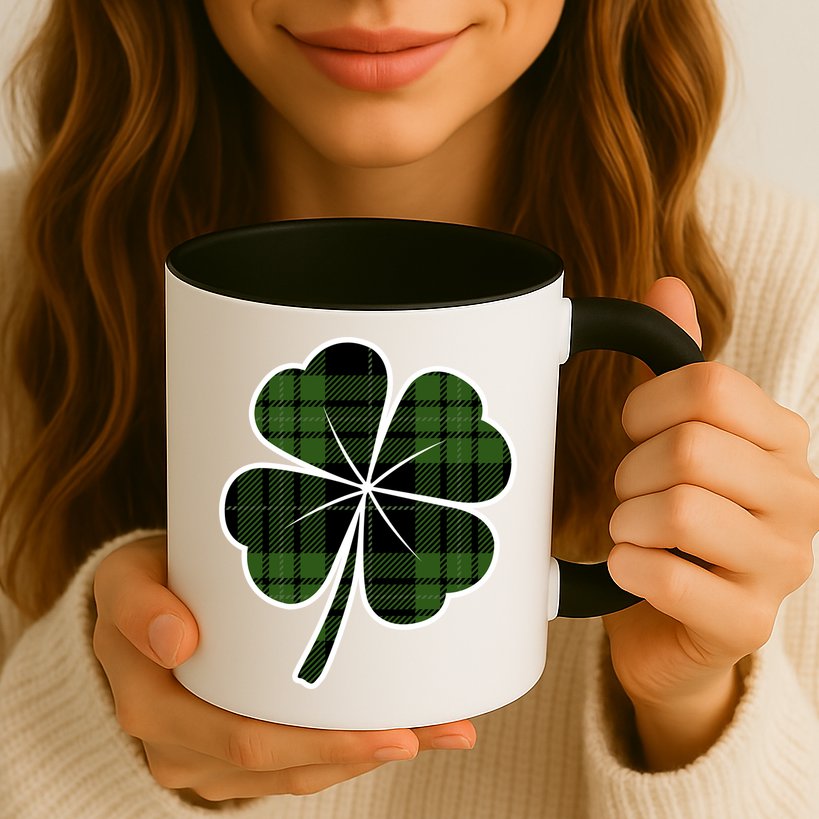 Four Leaf Clover Plaid Mug