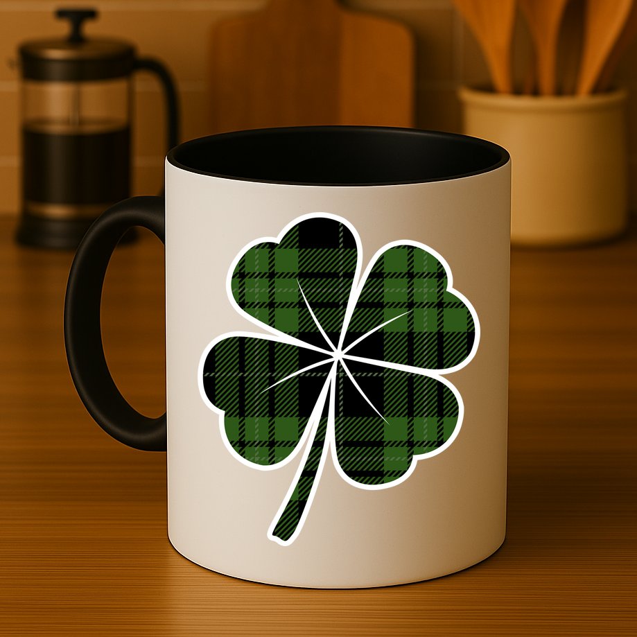 Four Leaf Clover Plaid Mug