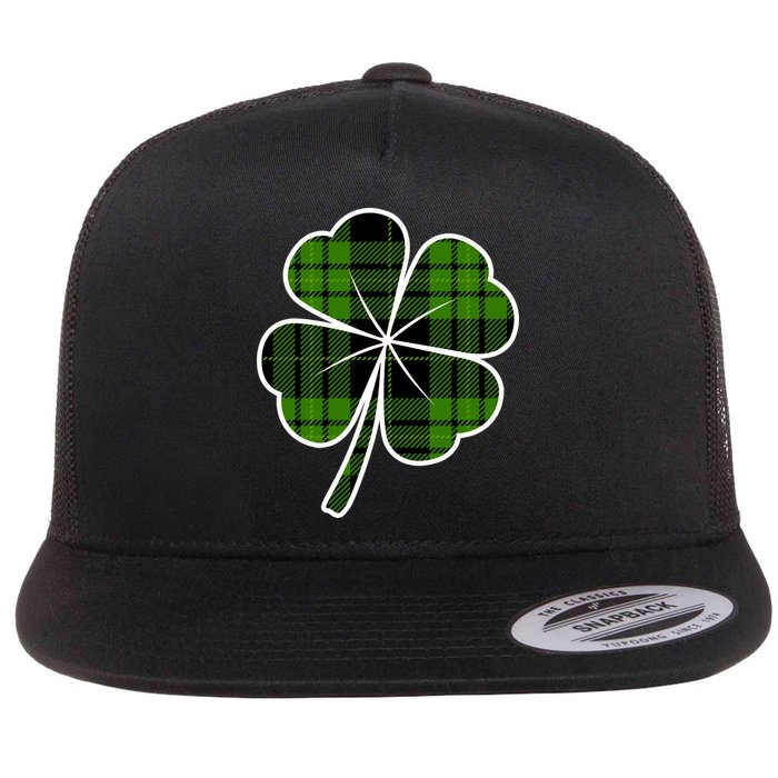 Four Leaf Clover Plaid Flatbill Hat