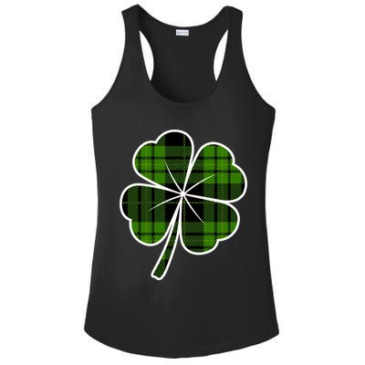 Four Leaf Clover Plaid Ladies PosiCharge Competitor Racerback Tank