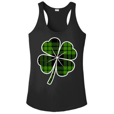 Four Leaf Clover Plaid Ladies PosiCharge Competitor Racerback Tank