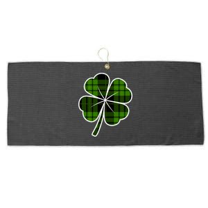 Four Leaf Clover Plaid Large Microfiber Waffle Golf Towel